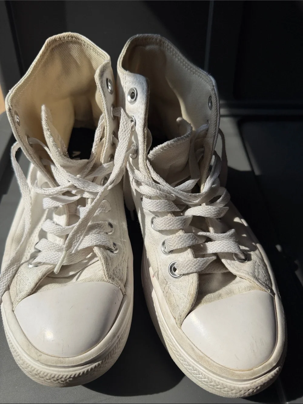Converse White High-Top Platform Sneakers